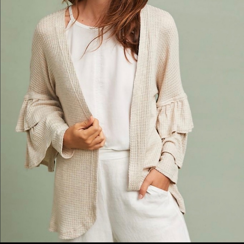 Saturday Sunday Waffle Knit Open Cardigan